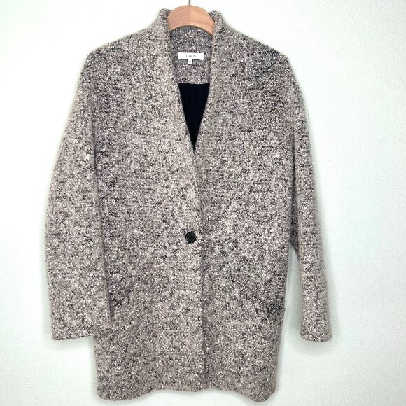 IRO Phanima Wool Boucle Oversized Coat in Grey Size XS 34 - Picture 4 of 11